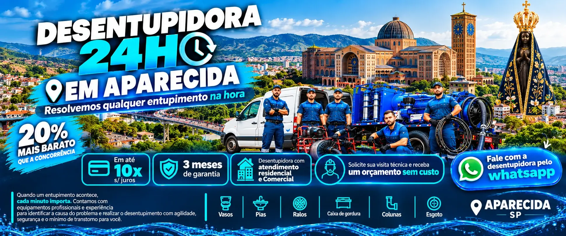 Desentupidora em Aparecida