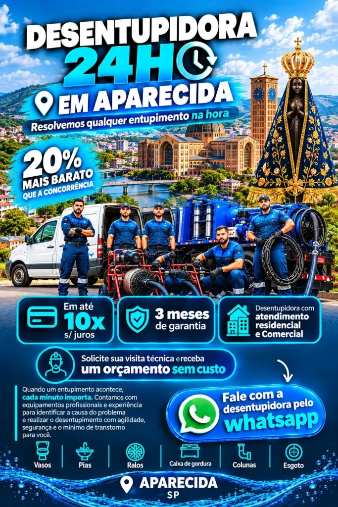 Desentupidora em Aparecida
