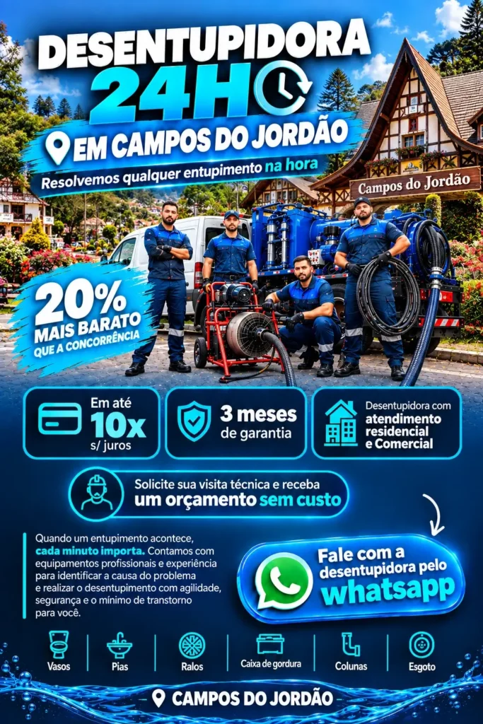 Desentupidora em Campos do Jordão