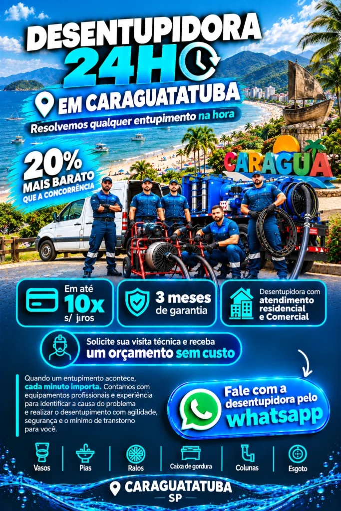 Desentupidora em Caraguatatuba