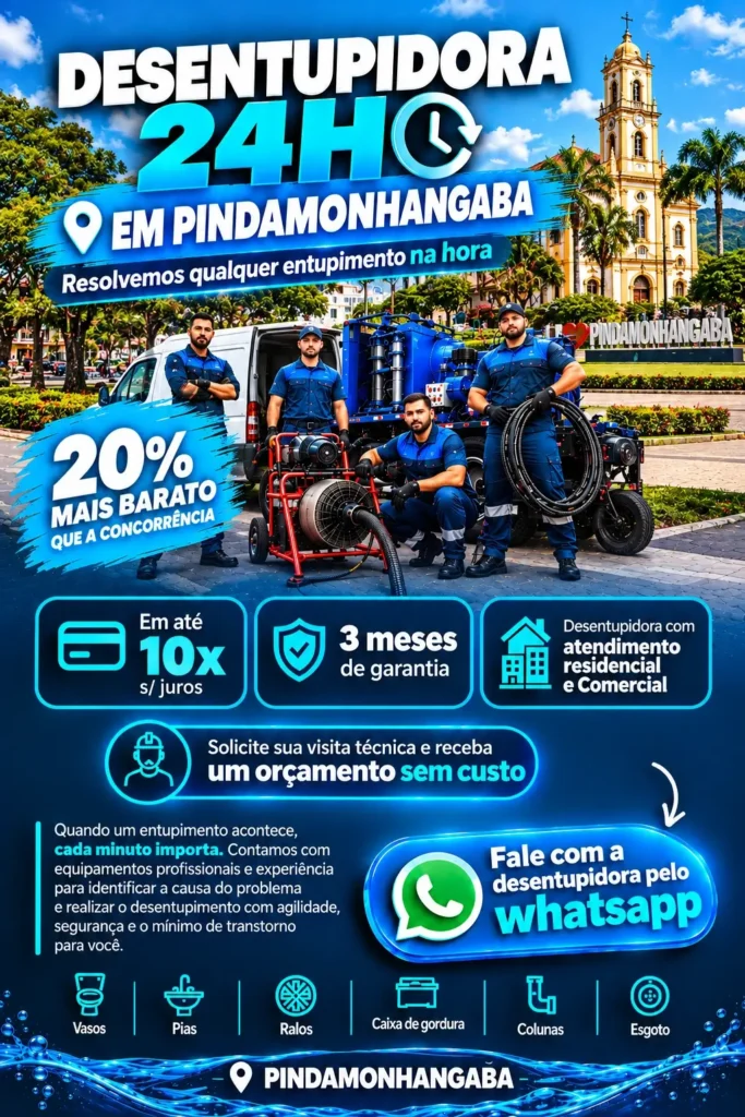 Desentupidora em Pindamonhangaba