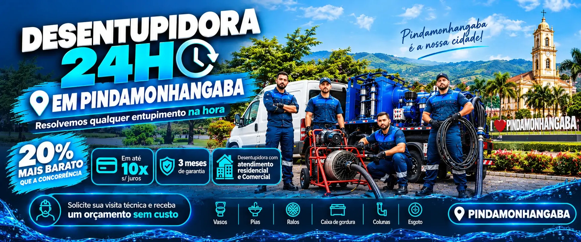 Desentupidora em Pindamonhangaba
