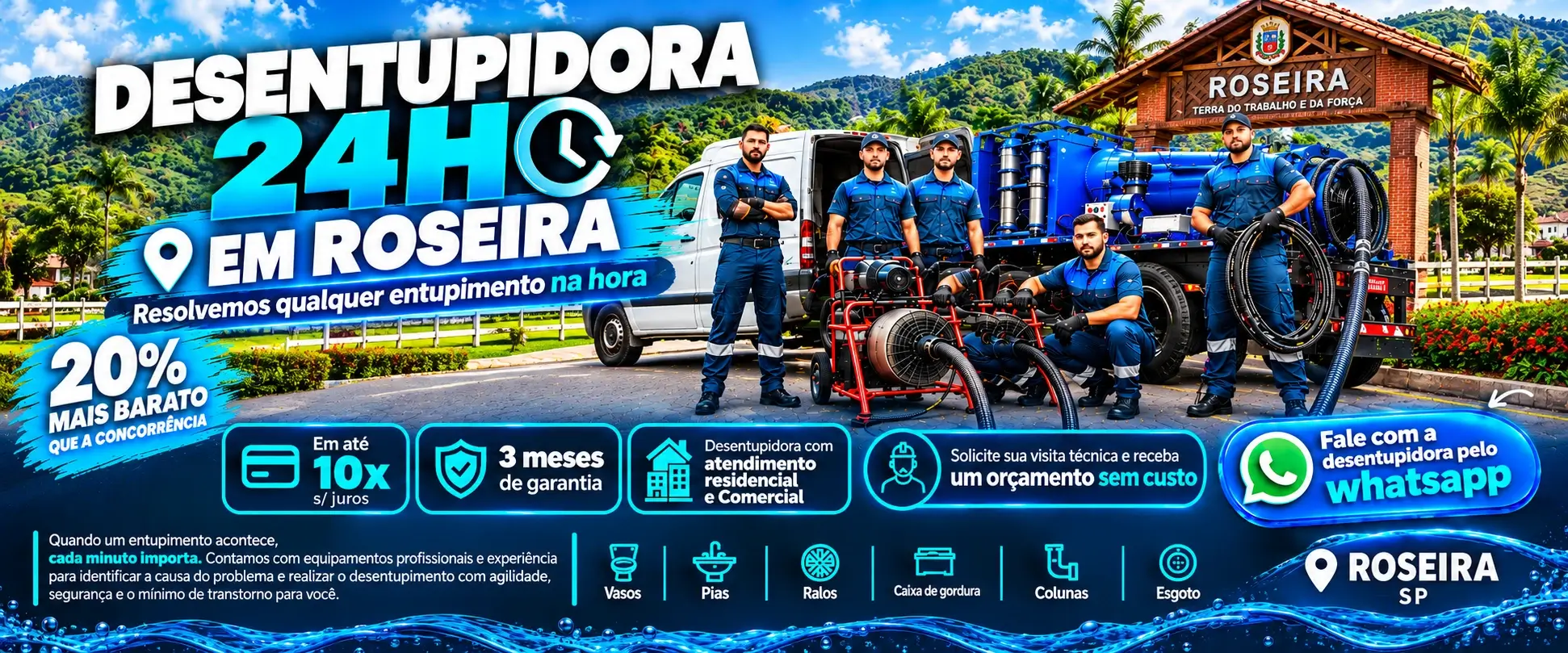 Desentupidora em Roseira