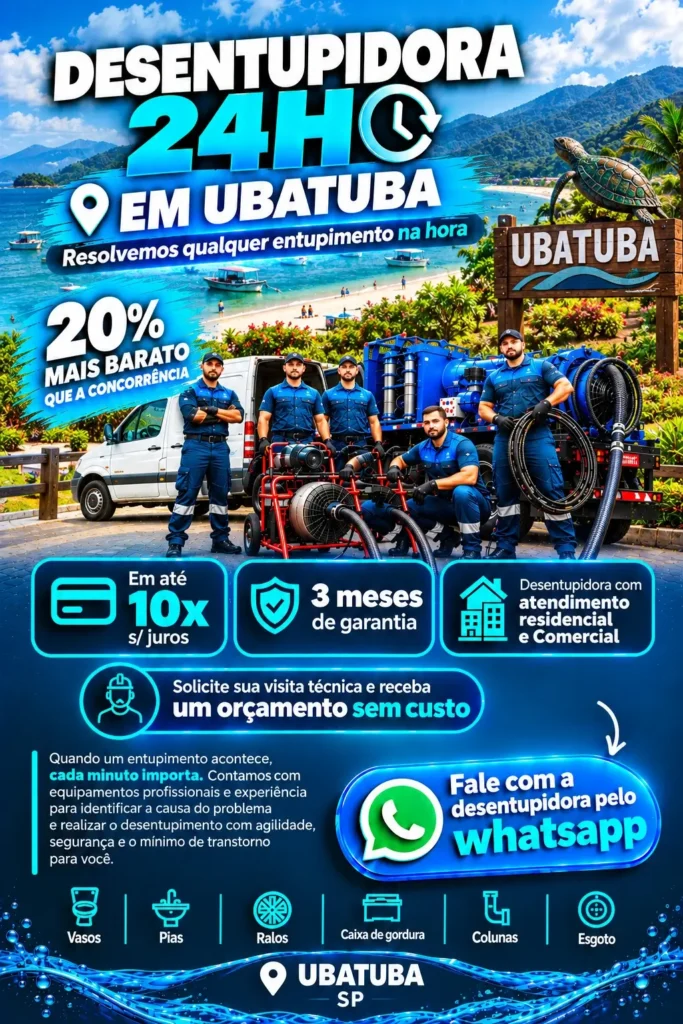 Desentupidora em Ubatuba