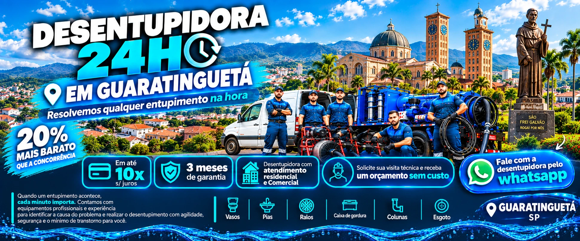 Desentupidora em Guaratinguetá
